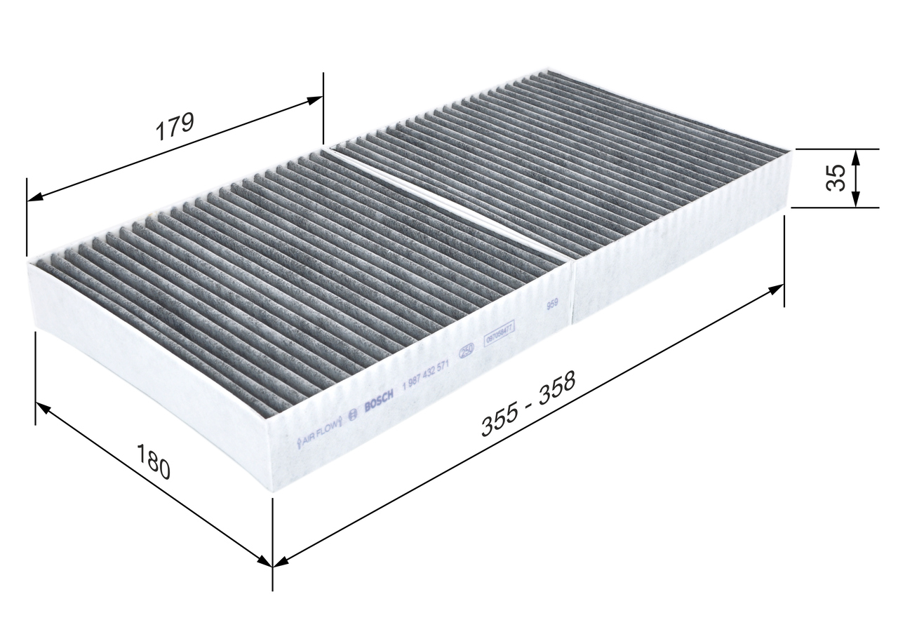 BOSCH Kabineluftfilter 1987432571 for MERCEDES-BENZ