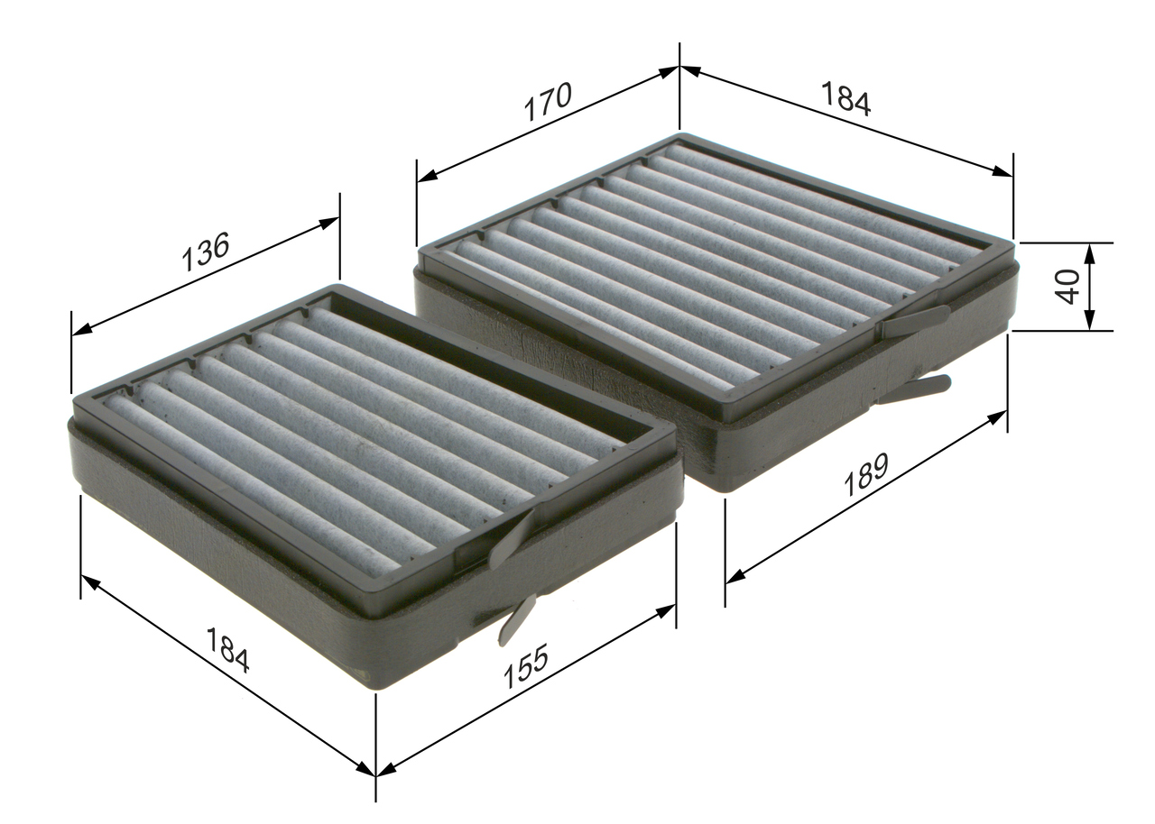 BOSCH Kabineluftfilter 1987435536 for MERCEDES-BENZ