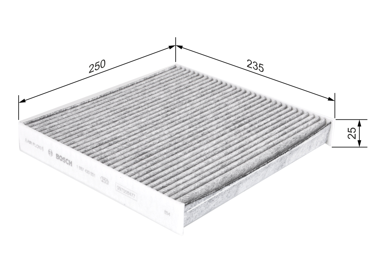 BOSCH Kabineluftfilter 1987435551 for FIAT PEUGEOT TOYOTA