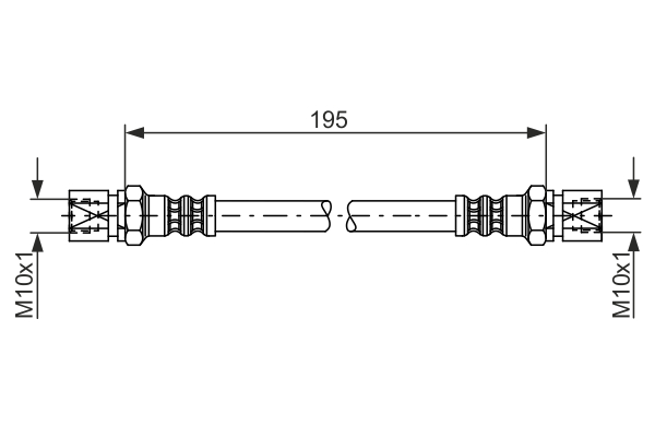 BOSCH Bremseslange 1987476030 for OPEL SAAB DAEWOO CHEVROLET