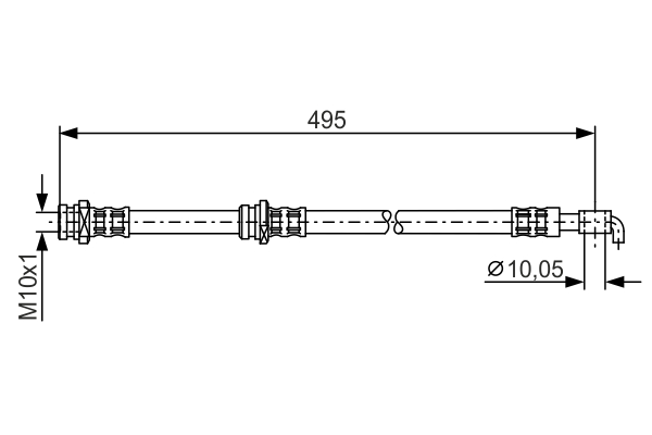 BOSCH Bremseslange 1987476401 for NISSAN