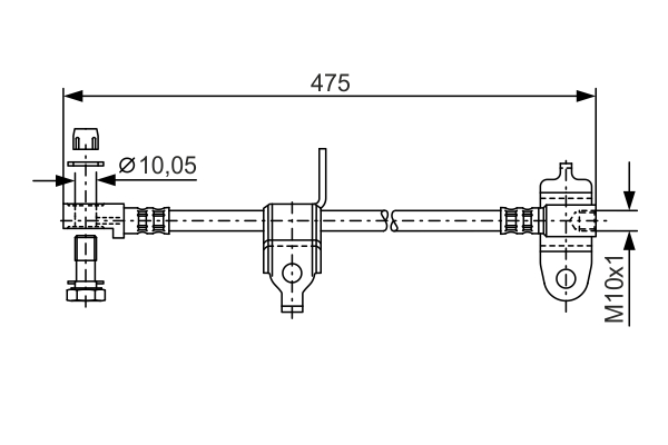 BOSCH Bremseslange 1987481045 for FORD