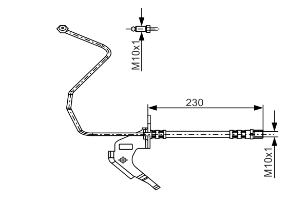 BOSCH Bremseslange 1987481162 for OPEL CHEVROLET