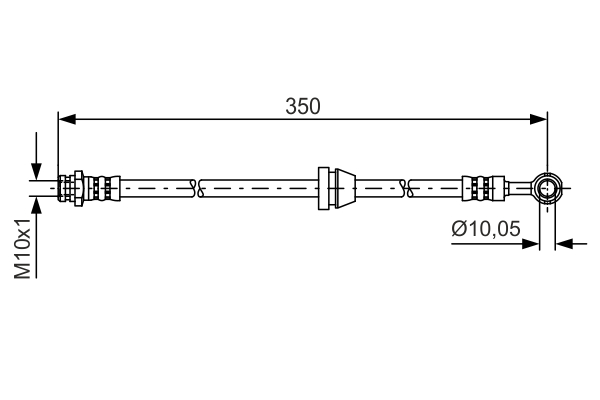 BOSCH Bremseslange 1987481388 for DAEWOO