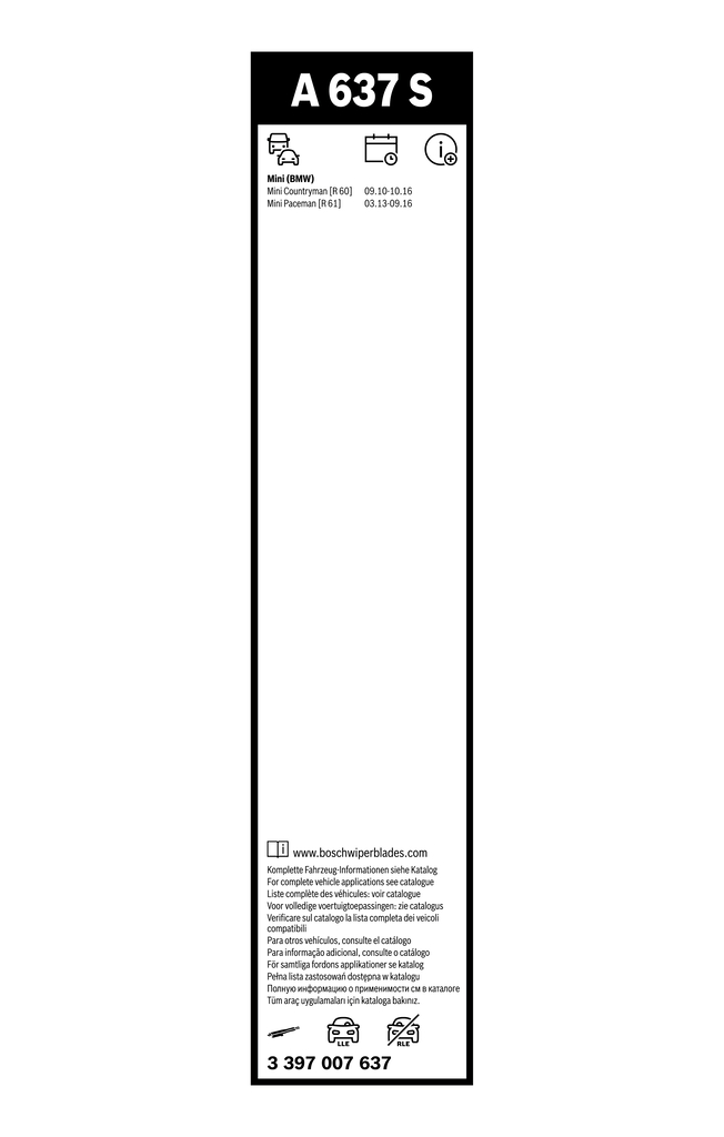BOSCH Viskerblad 3397007637 for BMW