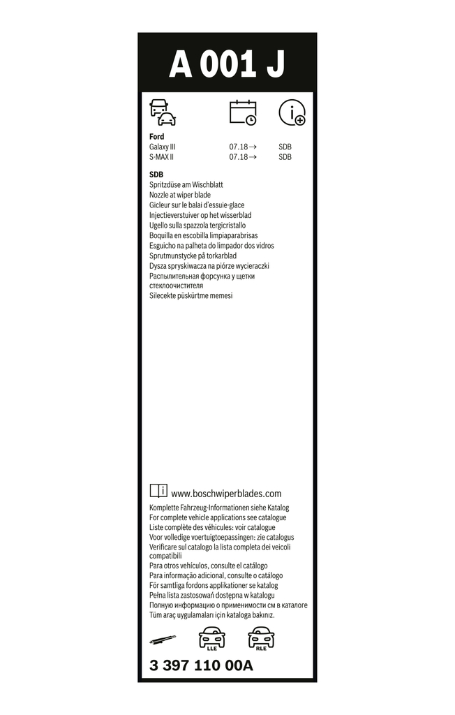 BOSCH Viskerblad 3 397 110 00A for FORD