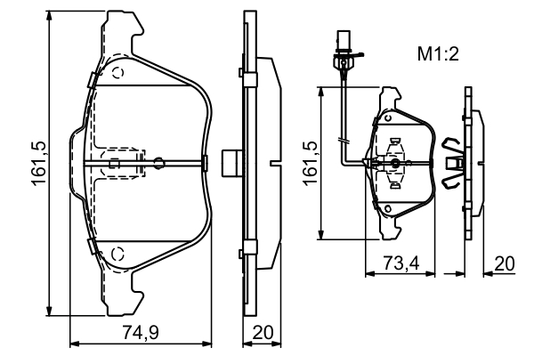 BOSCH Bremseklodser 0986424777 for FORD VW