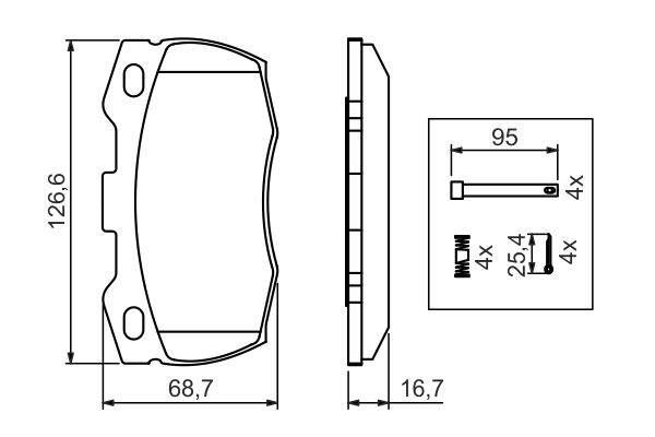 BOSCH Bremseklodser 0986494291 for ROVER