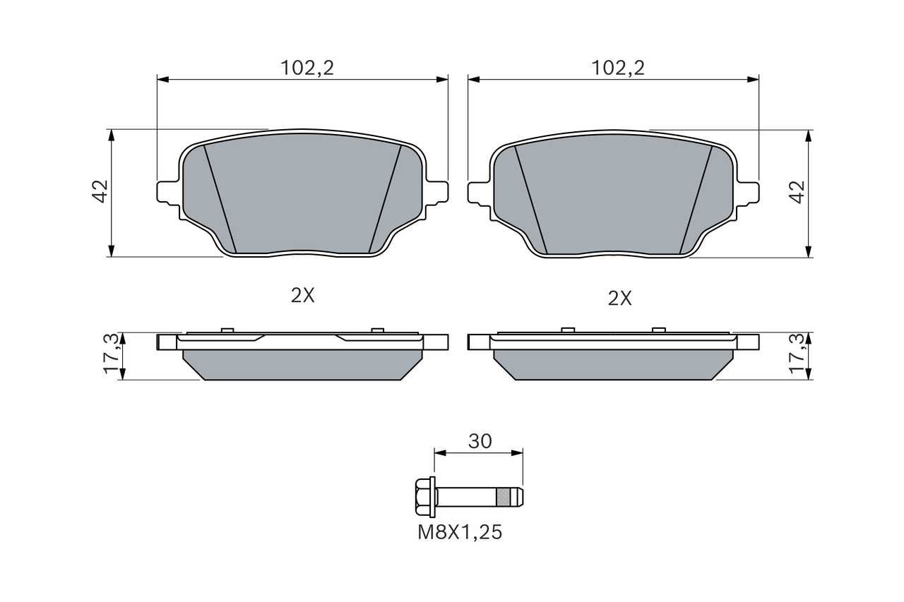 BOSCH Bremseklodser 0986460286 for MERCEDES-BENZ NISSAN RENAULT