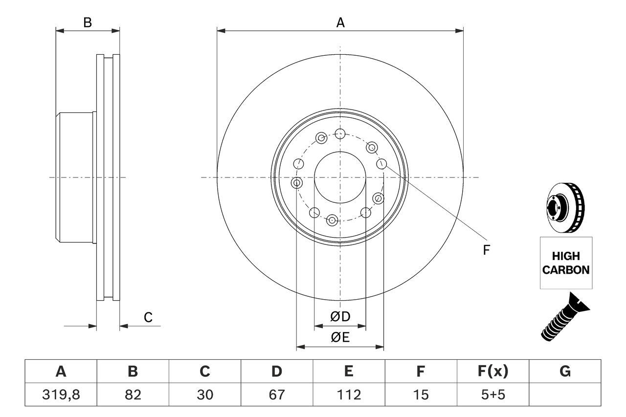 BOSCH Bremseskive 0986478327 ventileret 256mm 24mm for OPEL DAEWOO VAUXHALL