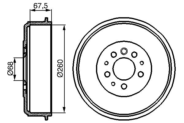 BOSCH Bremsetromle 0 986 477 046 bagaksel for VW