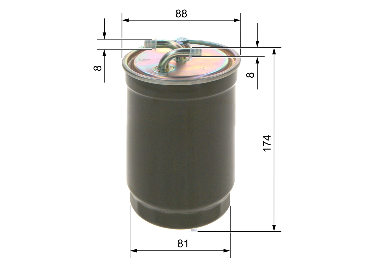 BOSCH Brændstof-filter 0450906172 Lednings 173,5mm for PEUGEOT GMC SEAT VW PUCH HONDA MAZDA MERCEDES-BENZ LAND ROVER ROVER RENAULT