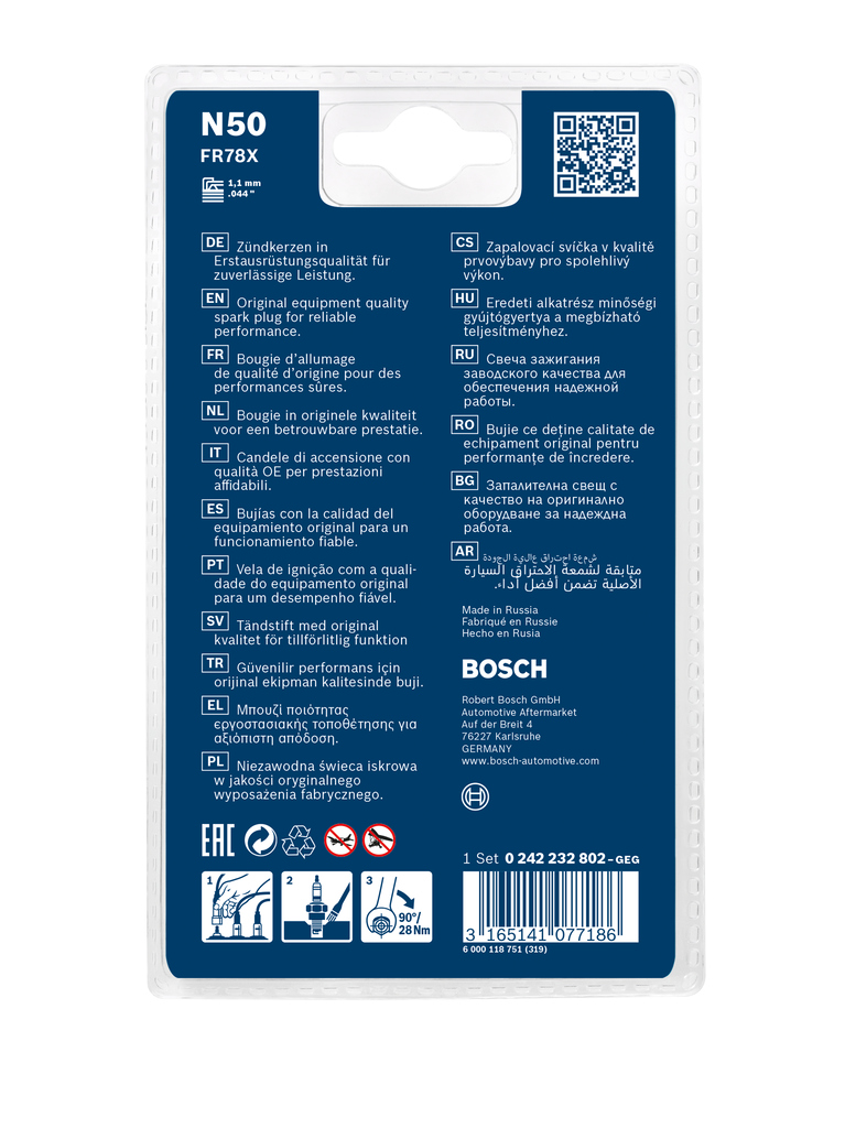 BOSCH Tændrør 0242232802