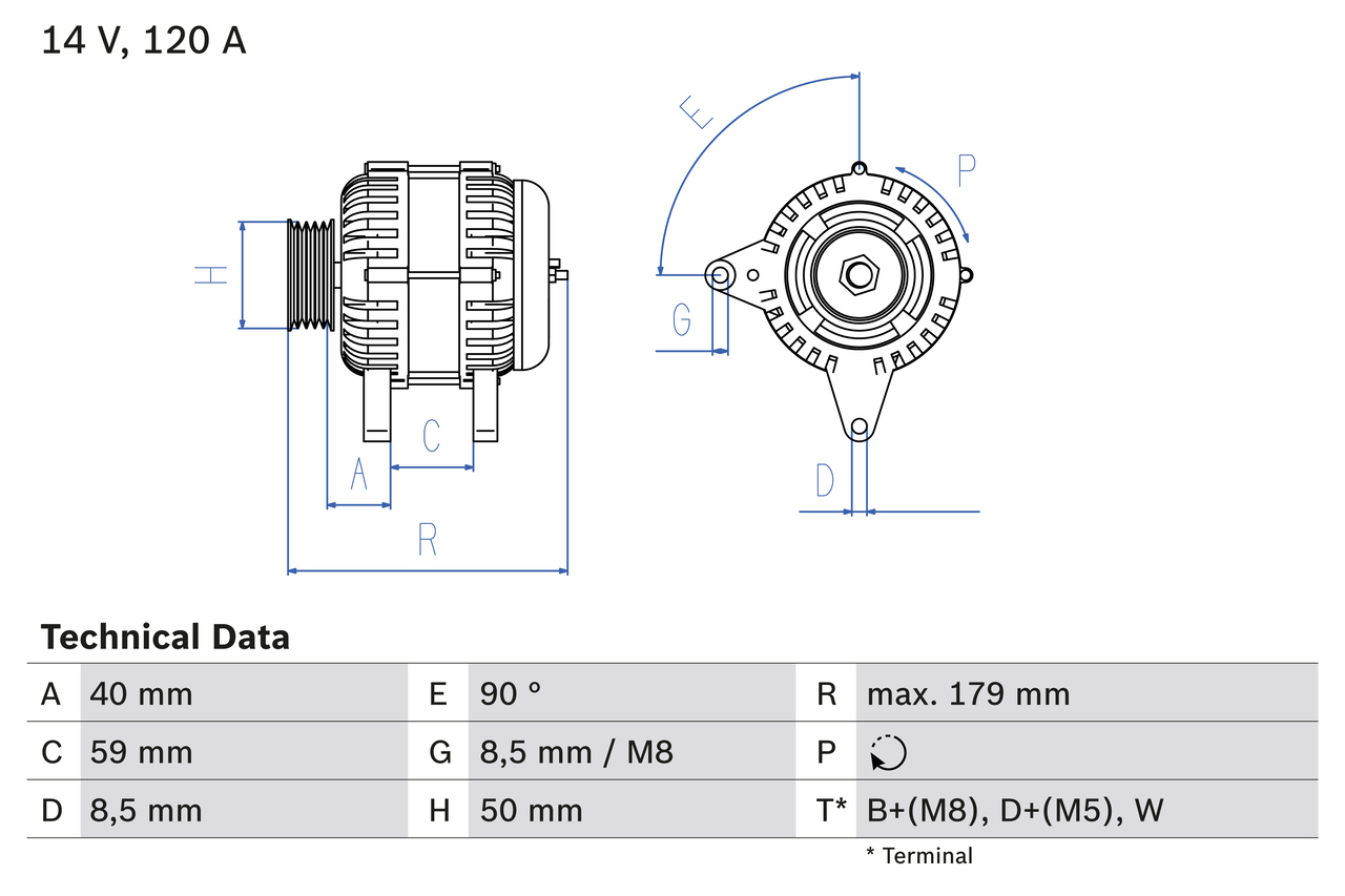BOSCH Generator 0986038950 for FORD VW