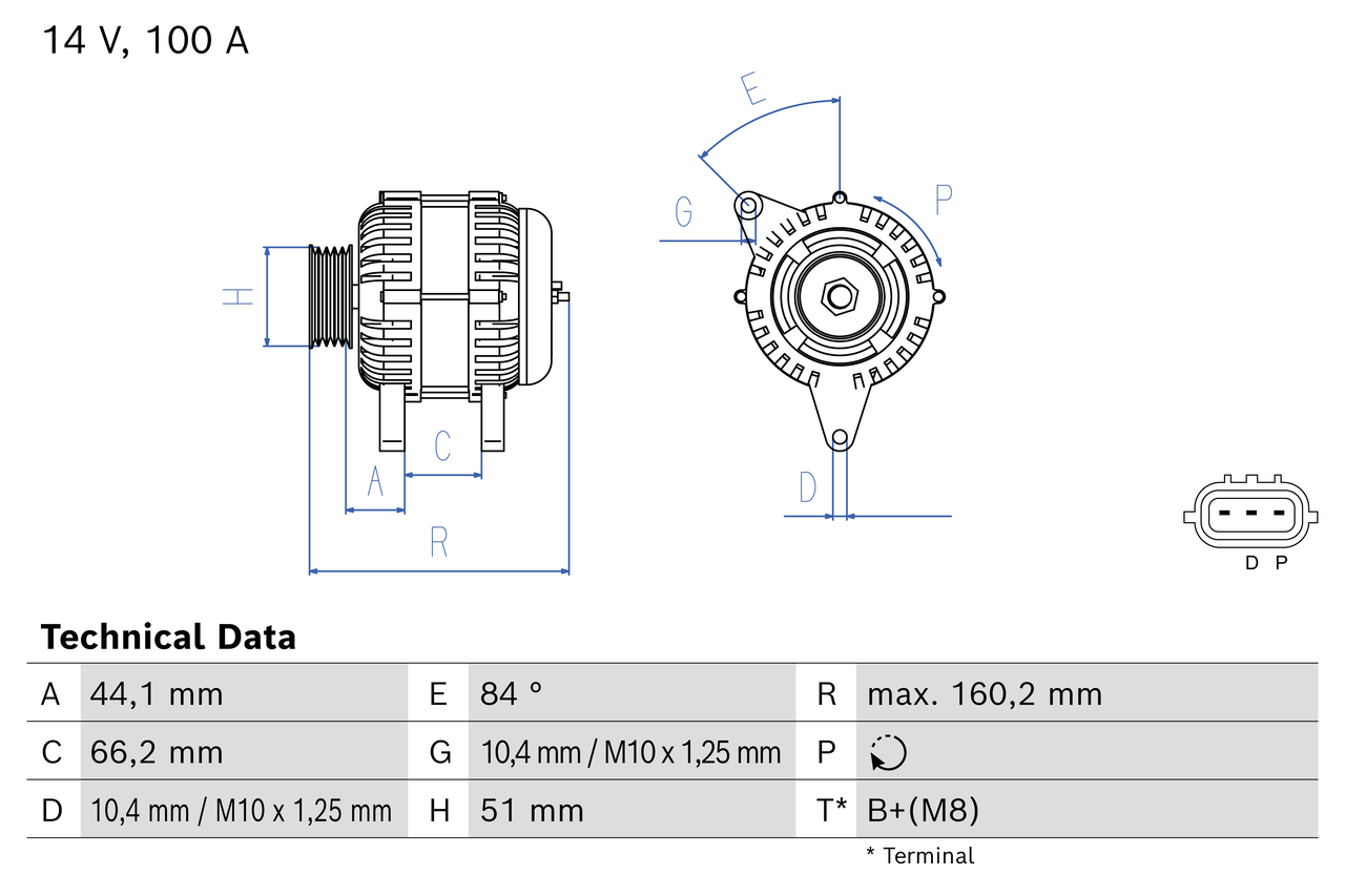 BOSCH Generator 0986084990 for MAZDA