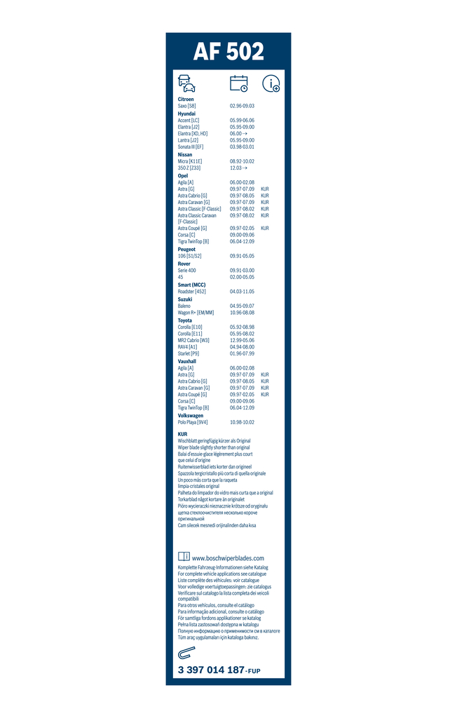 BOSCH Viskerblad 3397014187