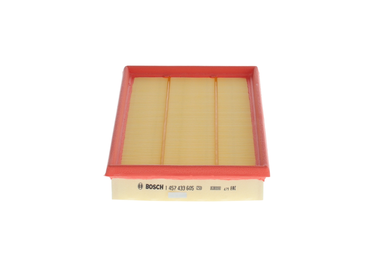 BOSCH Luftfilter 1457433605 Filterindsats length_mm_203|Længde [mm]|256 width_mm_206|Bredde [mm]|177 height_mm_209|Højde [mm]|41 quantity_563|Mængde|1