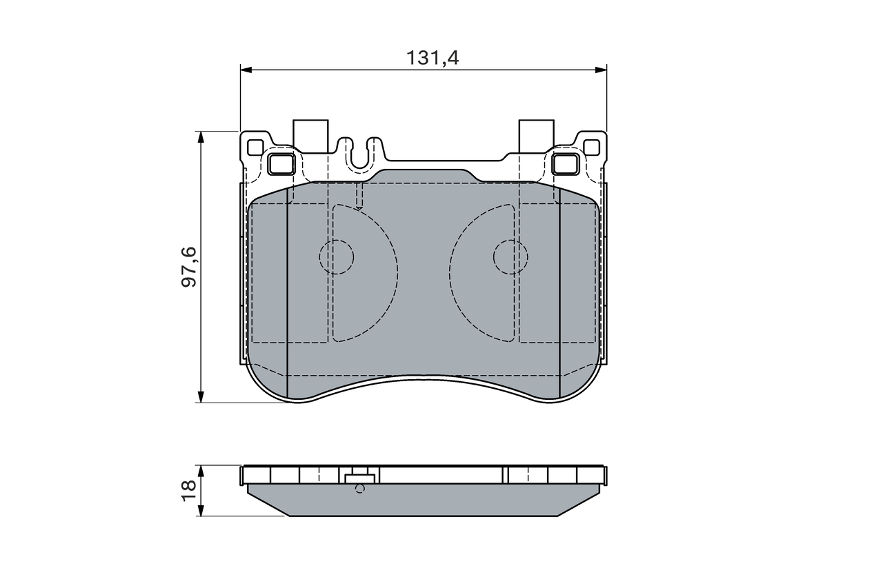 BOSCH Bremseklodser 0 986 460 124 for MERCEDES-BENZ