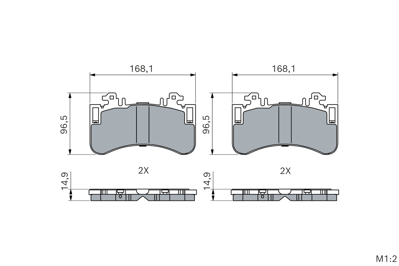 BOSCH Bremseklodser 0986460252 for MERCEDES-BENZ