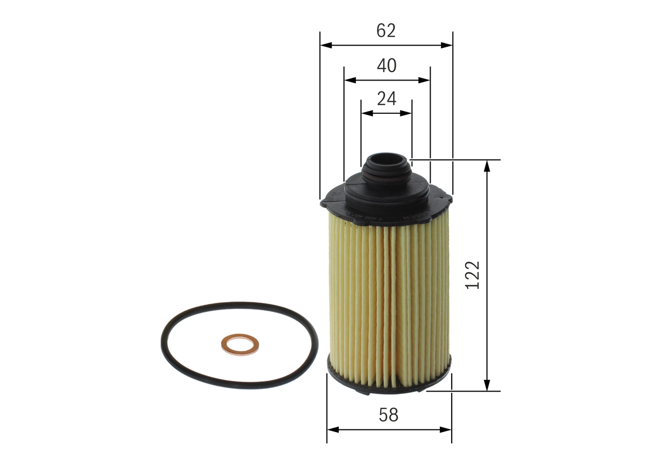BOSCH Oliefilter f026407348 Filterindsats supplementary_articlesupplementary_info_596|Tillægsartikel/Yderligere info.|med pakninger height_mm_209|Højd