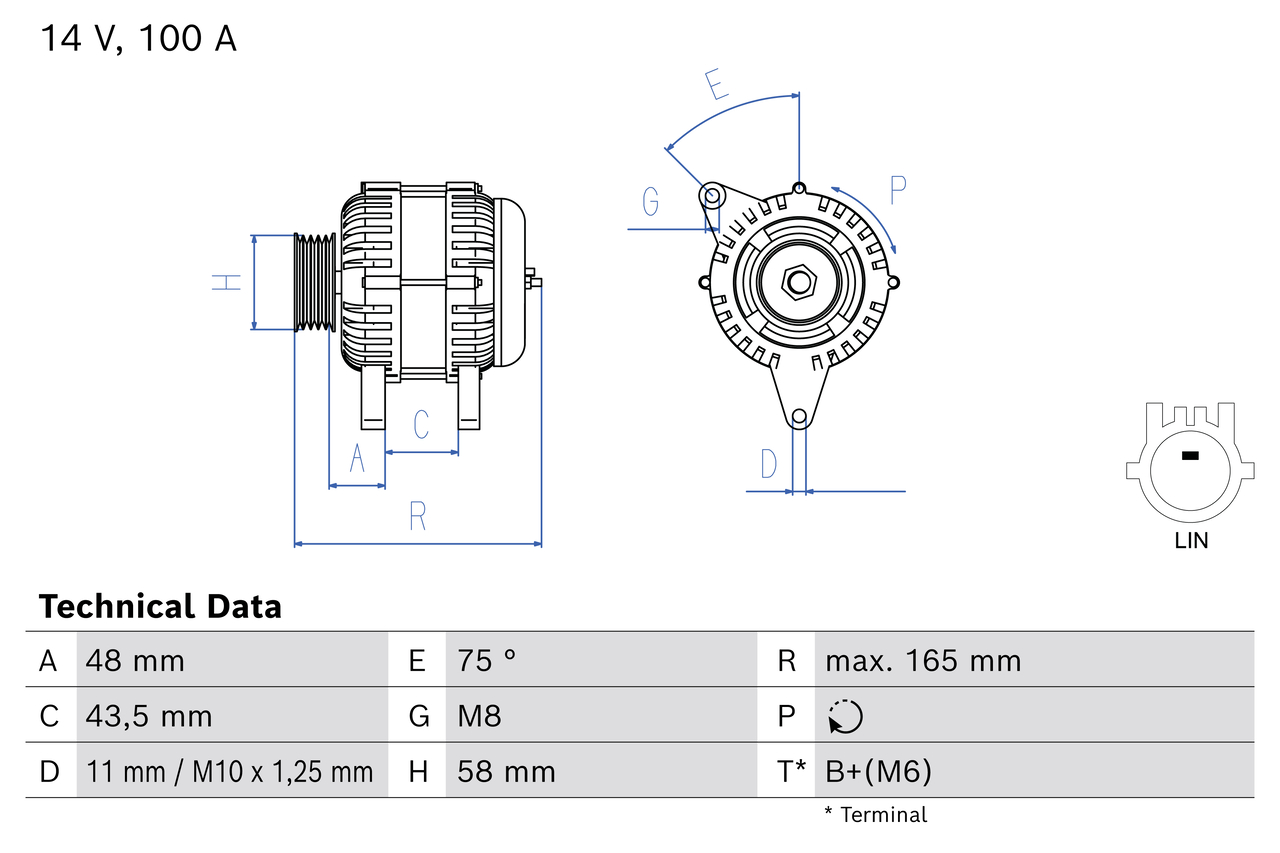 BOSCH Generator 0986085130 for TOYOTA