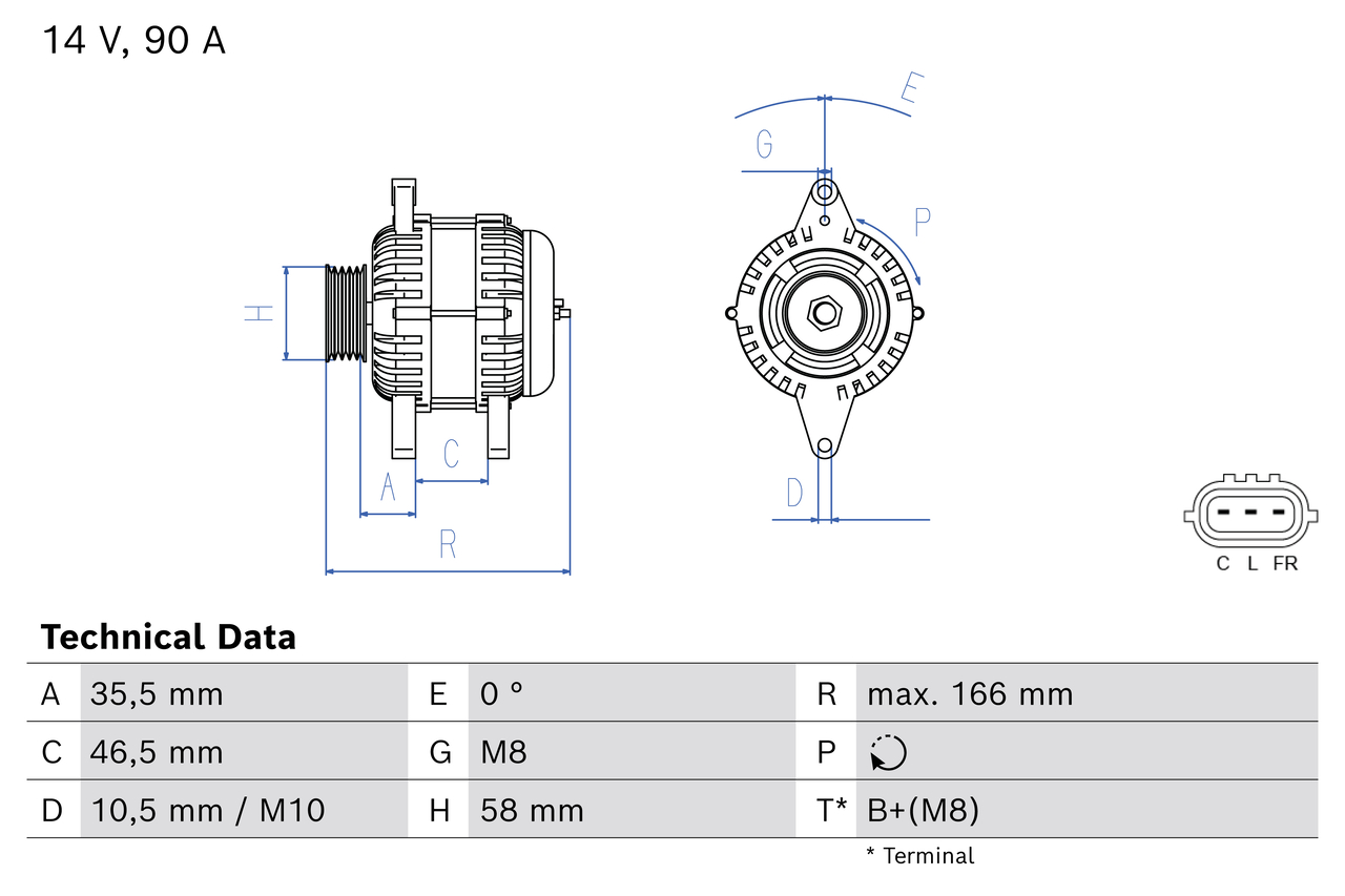 BOSCH Generator 0986085660 for KIA