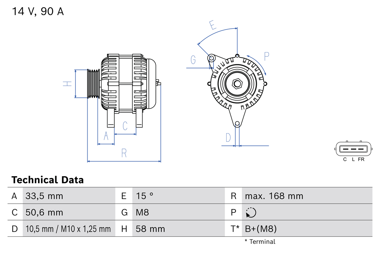 BOSCH Generator 0986084970 for KIA
