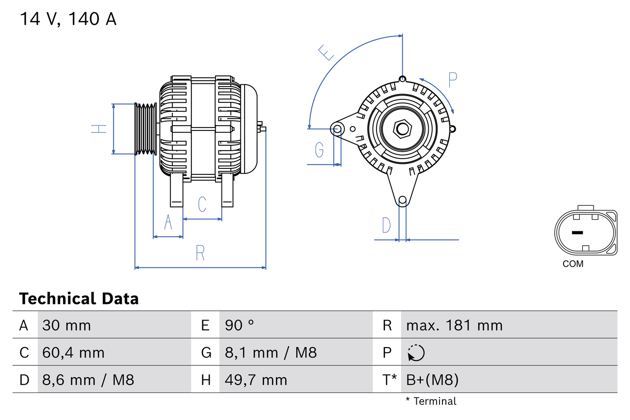 BOSCH Generator 0986086090 for VW
