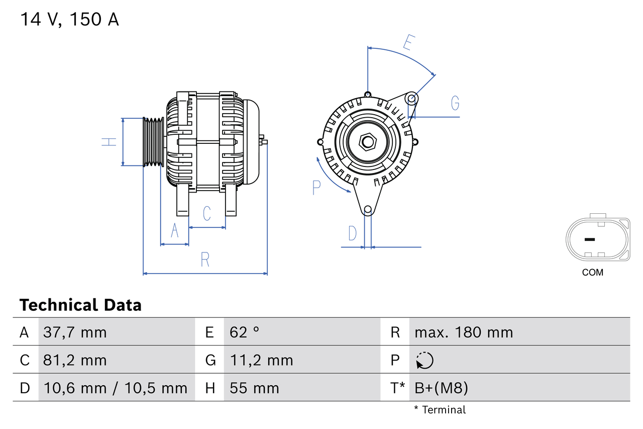 BOSCH Generator 0986087230 for IVECO
