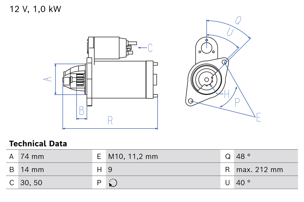 BOSCH Starter 0986027160 for TOYOTA