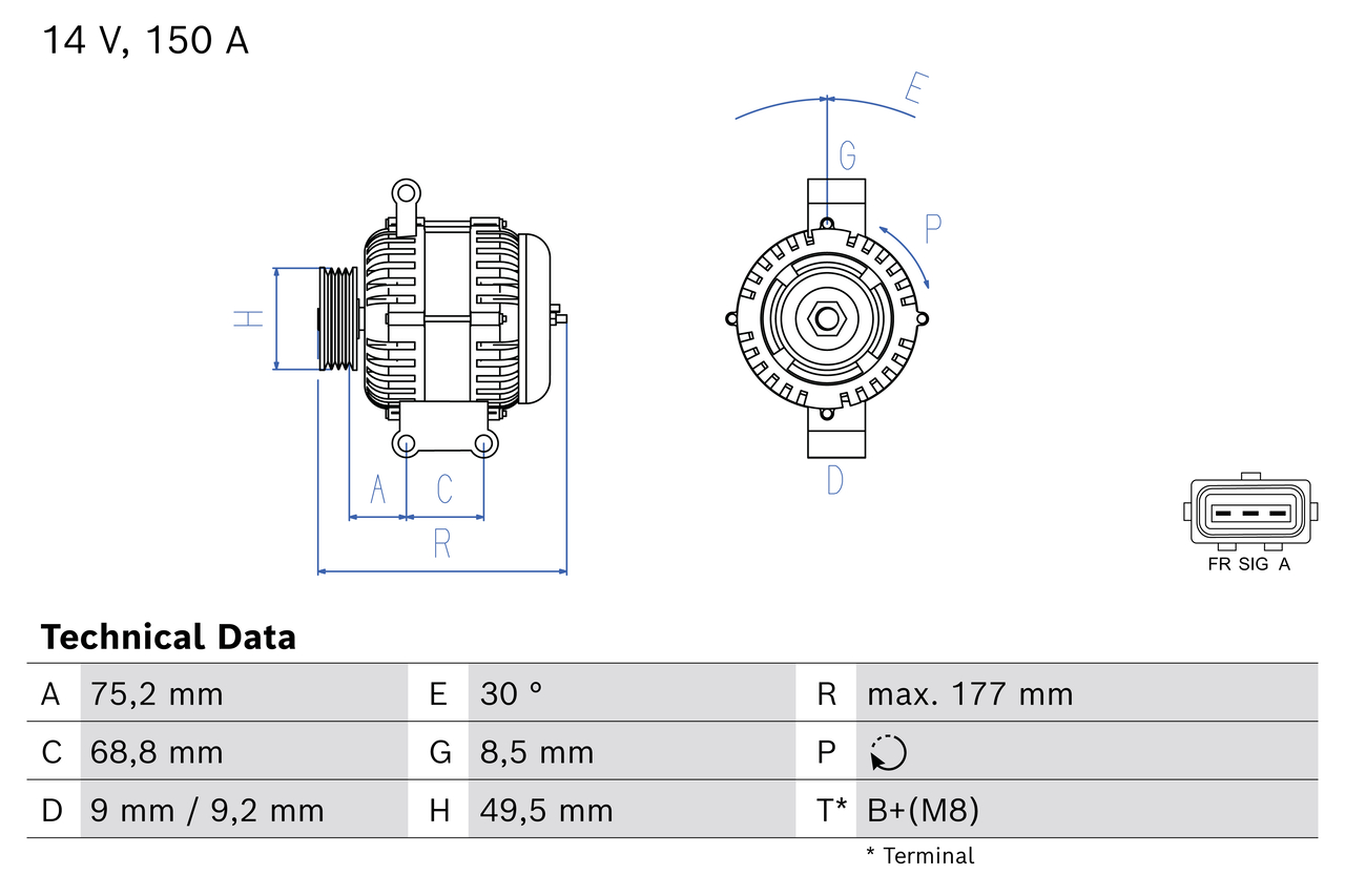 BOSCH Generator 0986086440 for FORD