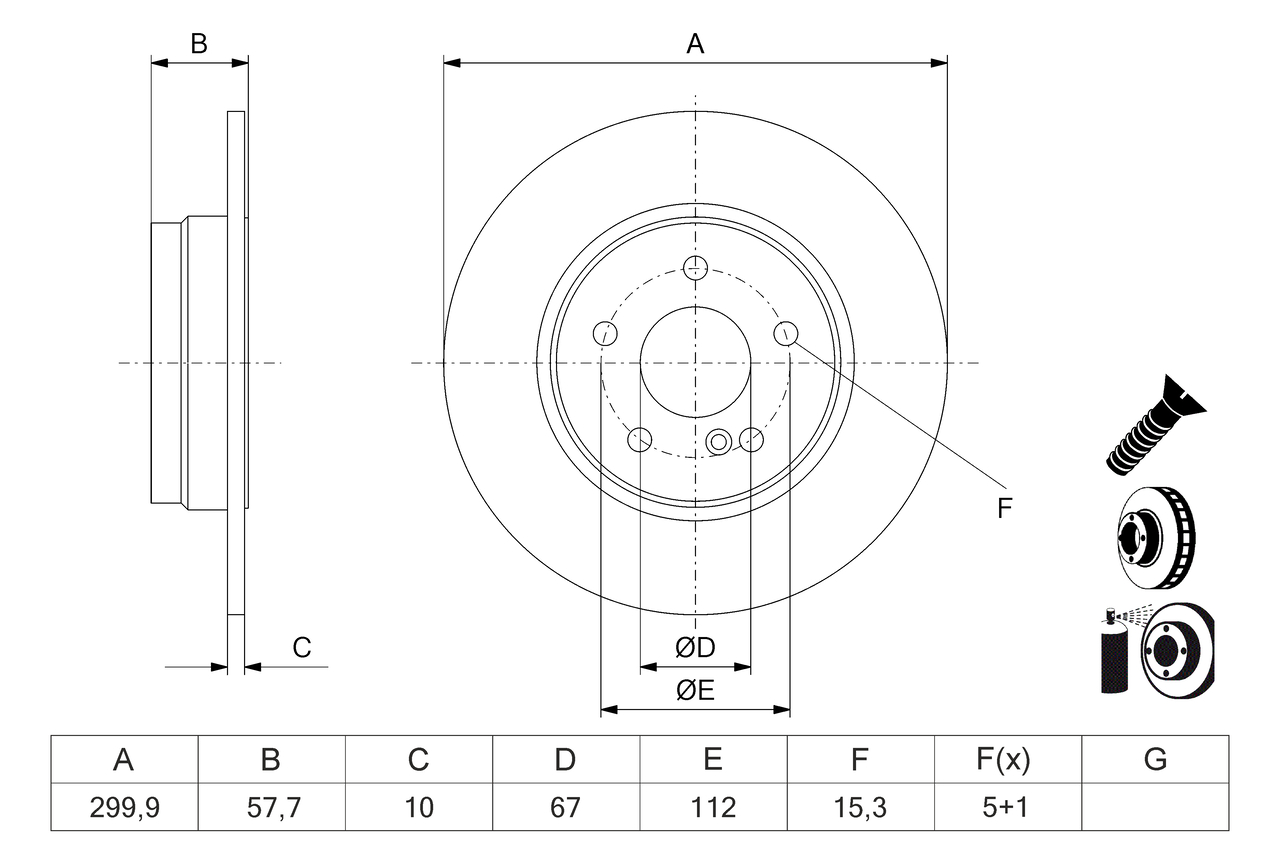 BOSCH Bremseskive 0986479k26 ventileret 295mm 10mm for MERCEDES-BENZ