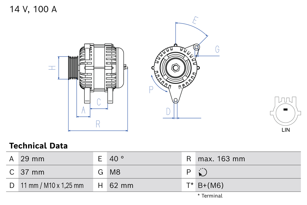 BOSCH Generator 0986085080 for TOYOTA