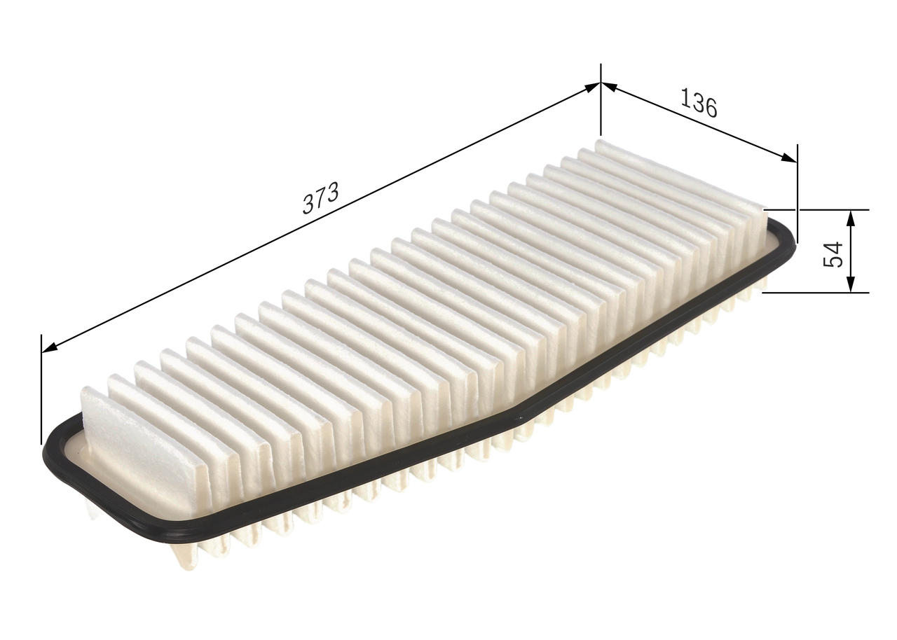 BOSCH Luftfilter 1 987 429 163 Filterindsats length_mm_203|Længde [mm]|373 width_mm_206|Bredde [mm]|136 height_mm_209|Højde [mm]|70 quantity_563|Mængd
