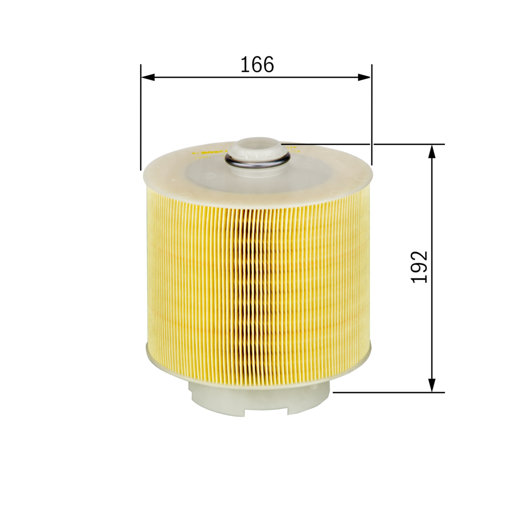 BOSCH Luftfilter f026400198 Filterindsats outer_diameter_mm_497|Yderdiameter [mm]|166 height_mm_209|Højde [mm]|192 192mm for VW