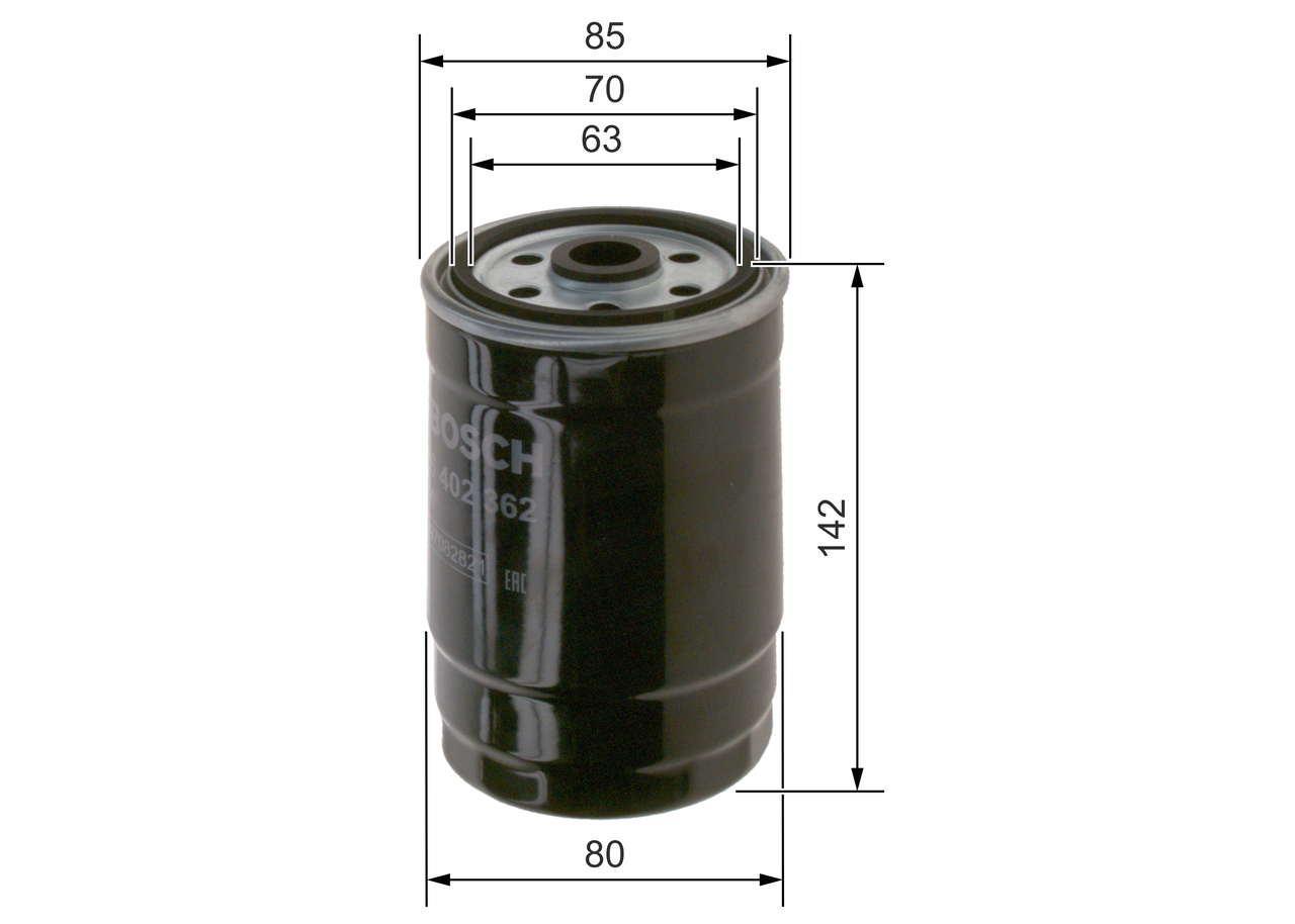 BOSCH Brændstof-filter F 026 402 362 Påskruet 142mm for KIA