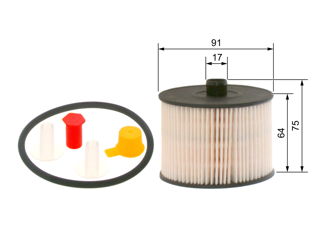 BOSCH Brændstof-filter 1457431723 Filterindsats diameter_mm_200|Diameter [mm]|91 inner_diameter_1_mm_995|Inder diameter 1 [mm]|17,1 height_mm_209|Højd