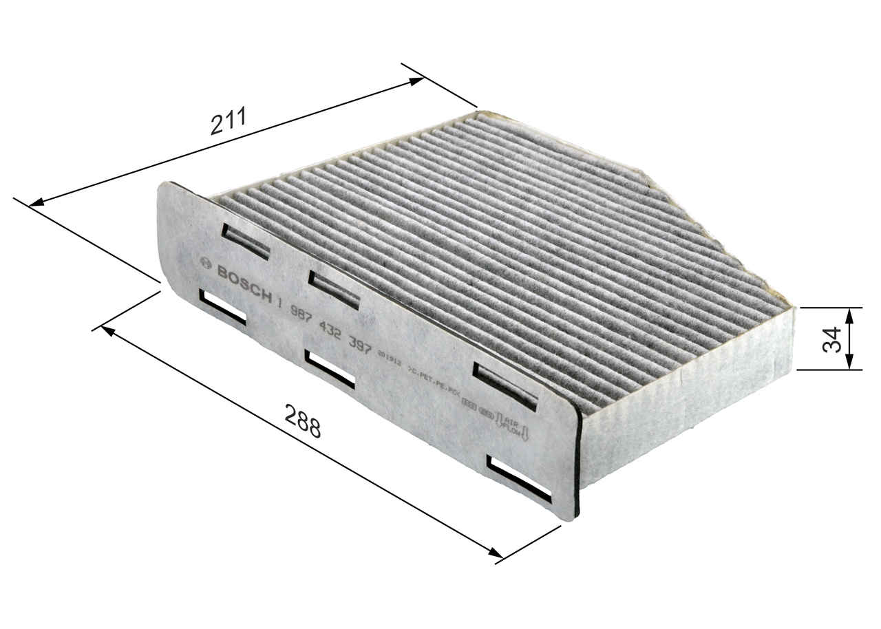 BOSCH Kabineluftfilter 1987432397 for VW