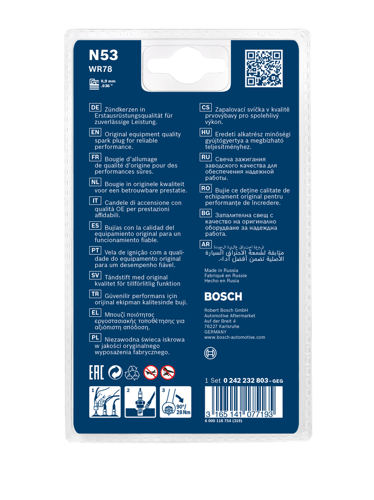 BOSCH Tændrør 0242232803 for VW