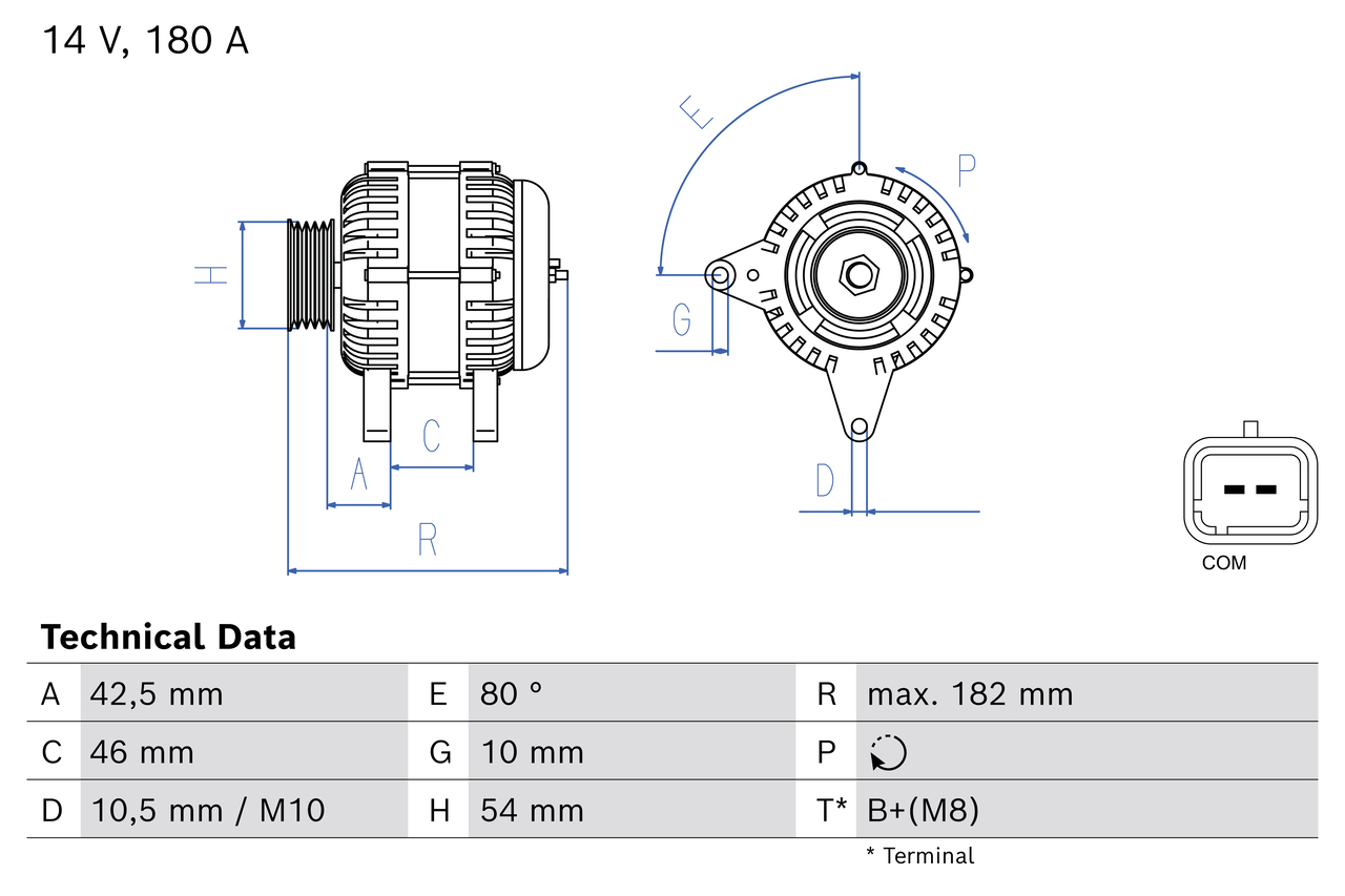 BOSCH Generator 0986084650 for VAUXHALL