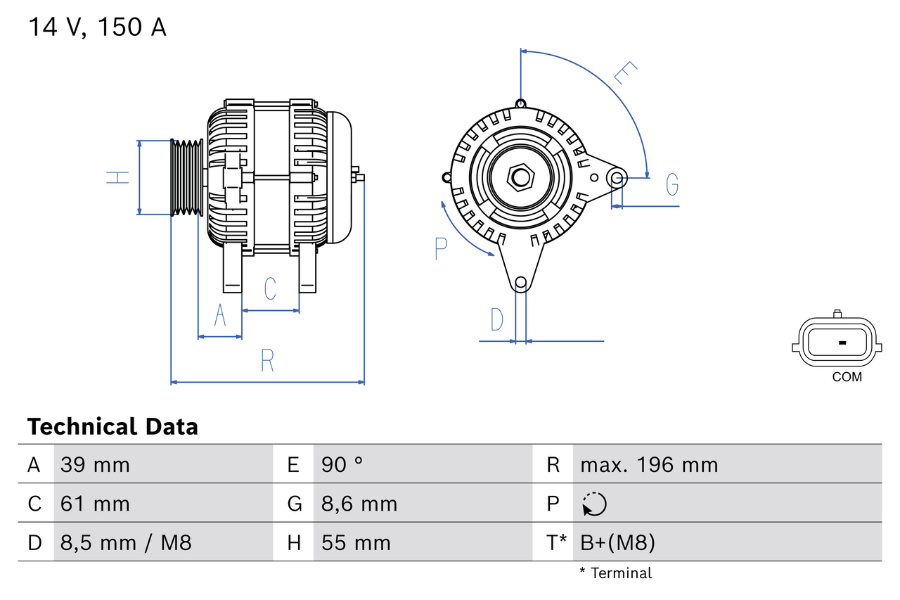 BOSCH Generator 0986084870 for MERCEDES-BENZ DACIA
