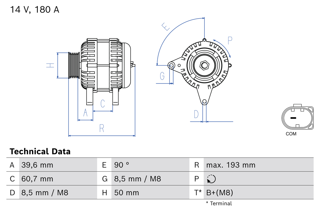 BOSCH Generator 0986085980 for VW