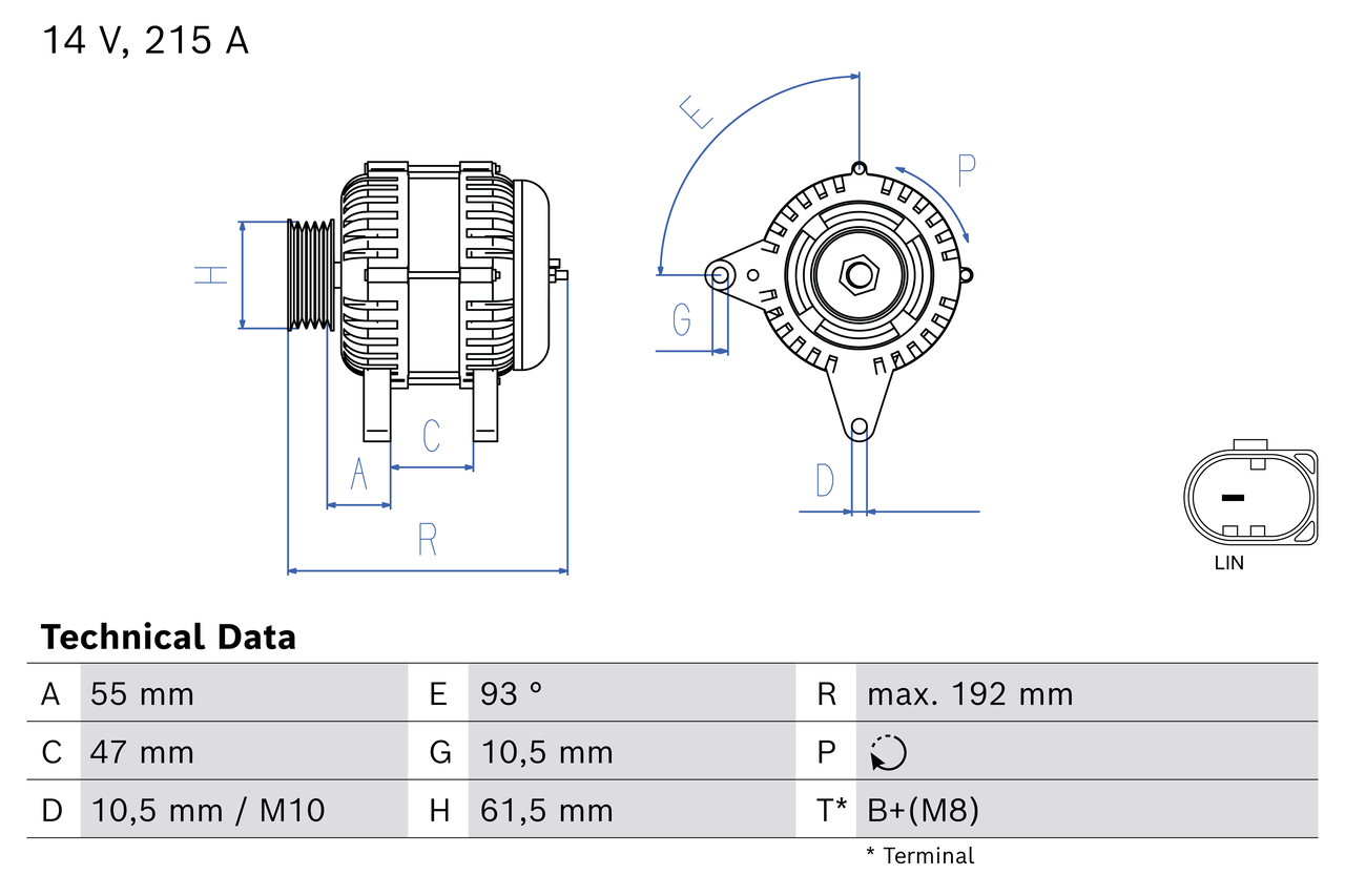 BOSCH Generator 0986087130 for VOLVO