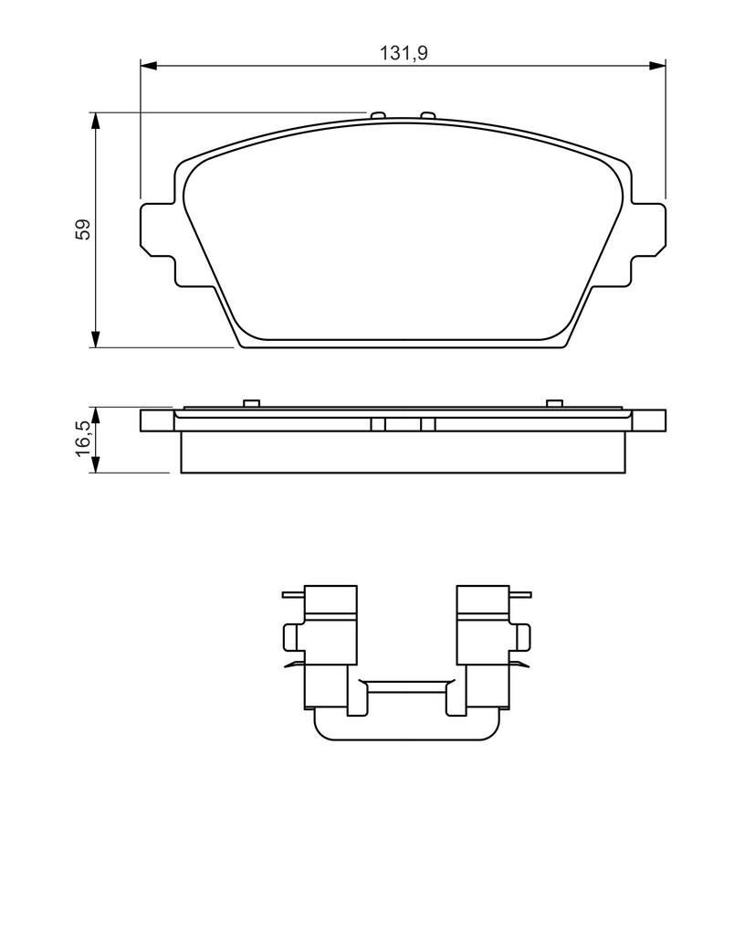 BOSCH Bremseklodser 0986494629 for NISSAN
