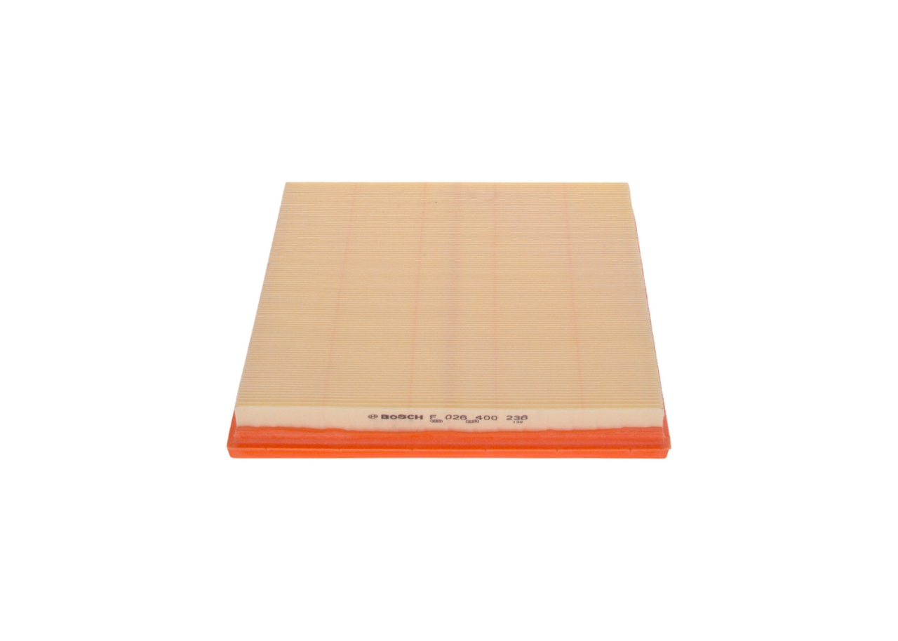 BOSCH Luftfilter f026400236 Filterindsats length_mm_203|Længde [mm]|278 width_mm_206|Bredde [mm]|263 height_mm_209|Højde [mm]|34 quantity_563|Mængde|1