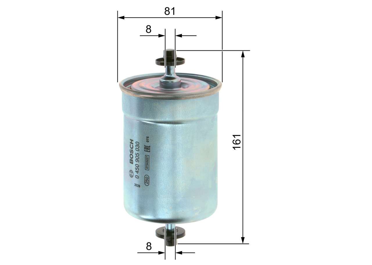 BOSCH Brændstof-filter 0 450 905 030 Lednings 161mm for ALFA ROMEO GMC ZASTAVA NISSAN VW BMW EAGLE MERCEDES-BENZ MG RENAULT