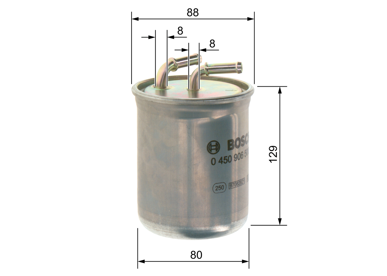 BOSCH Brændstof-filter 0 450 906 500 Lednings 129mm for VW