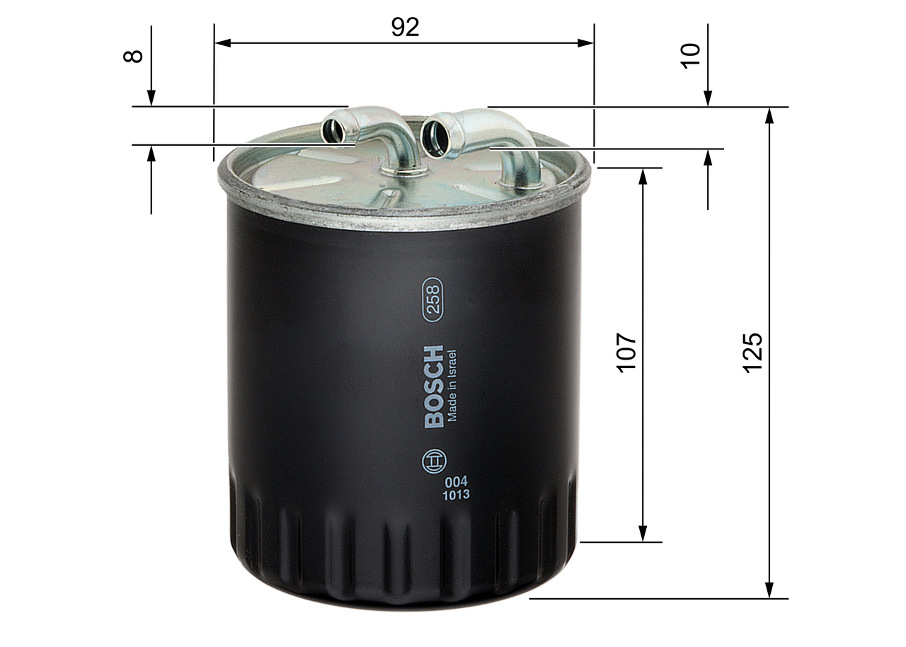 BOSCH Brændstof-filter 1457434437 Lednings 125mm for CHRYSLER FIAT MERCEDES-BENZ SMART MITSUBISHI RENAULT