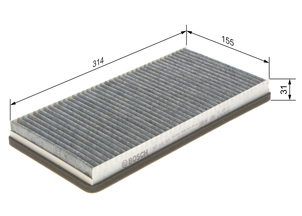 BOSCH Kabineluftfilter 1987432307 for PEUGEOT
