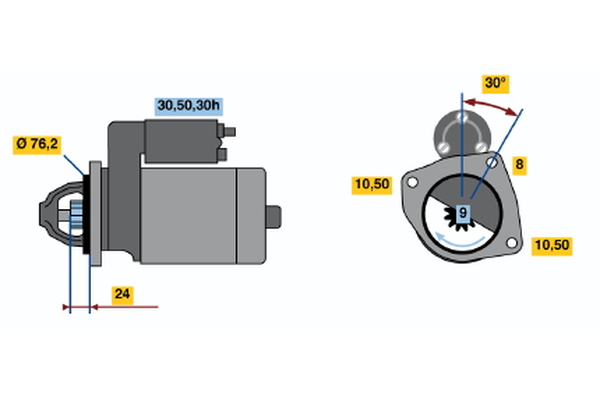 BOSCH Starter 0986014900 for BMW